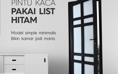 Pintu Kaca Pakai List Hitam